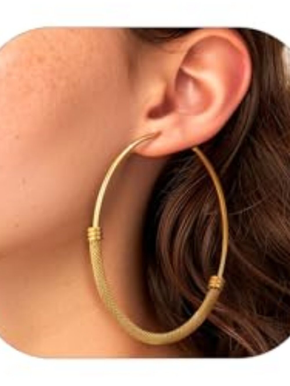 14K Gold PLated Hoop Earrings for Women Stainless Steel
